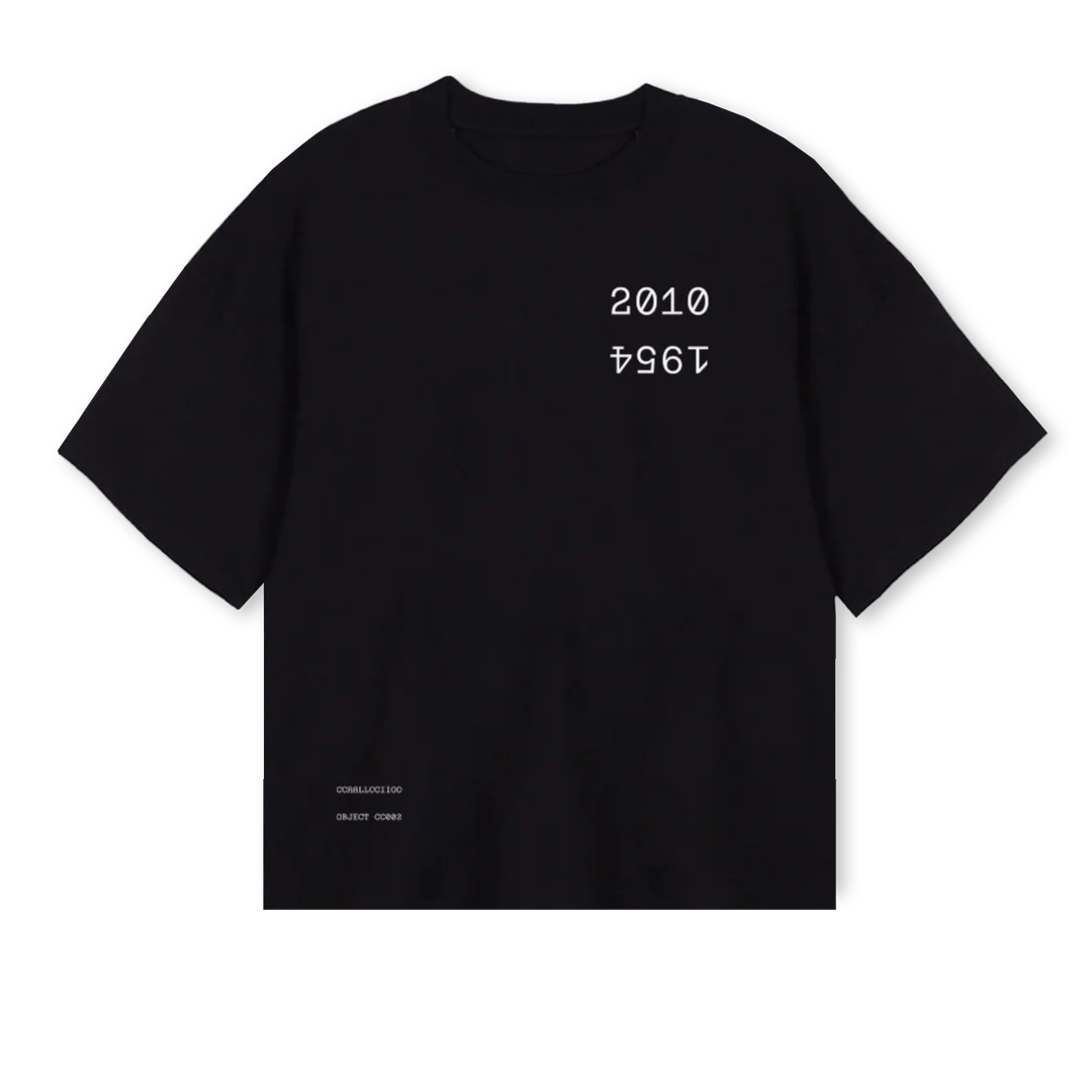 CCZEROZEROTWO Black Oversized Boxy Tee.