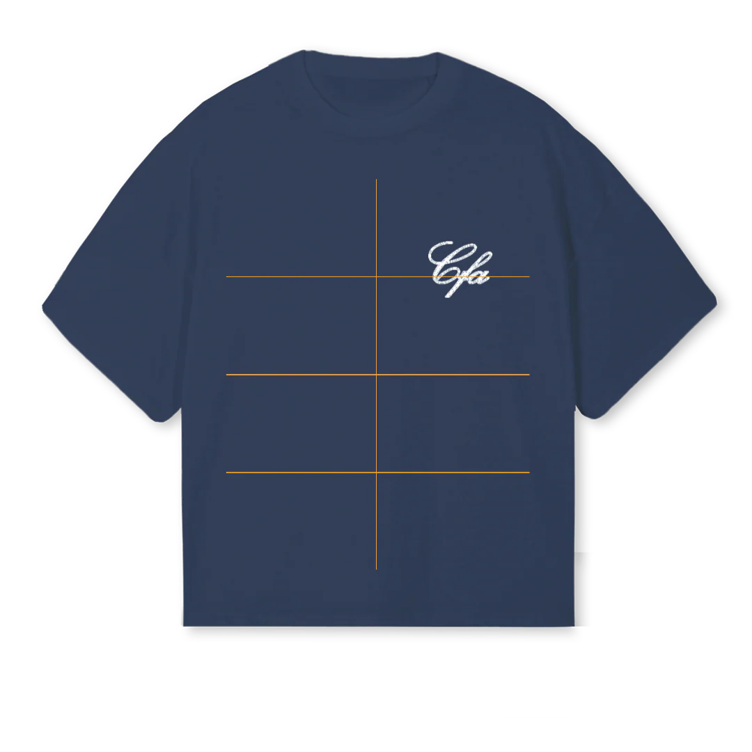 CFANAVYTEE Navy Blue Oversized Boxy Tee.