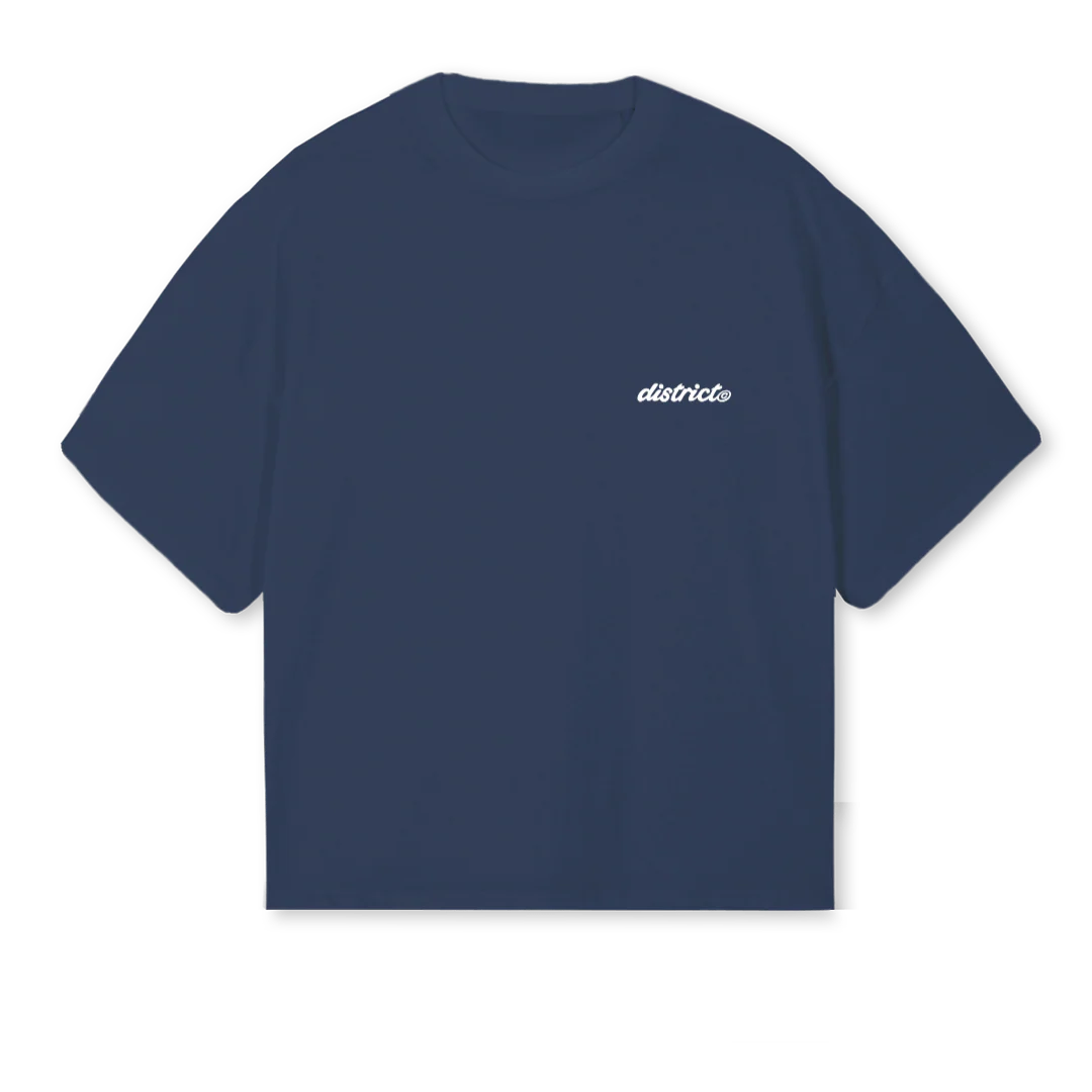 PRIMARYLOGOTEE_NB Navy Blue Oversized Boxy Tee