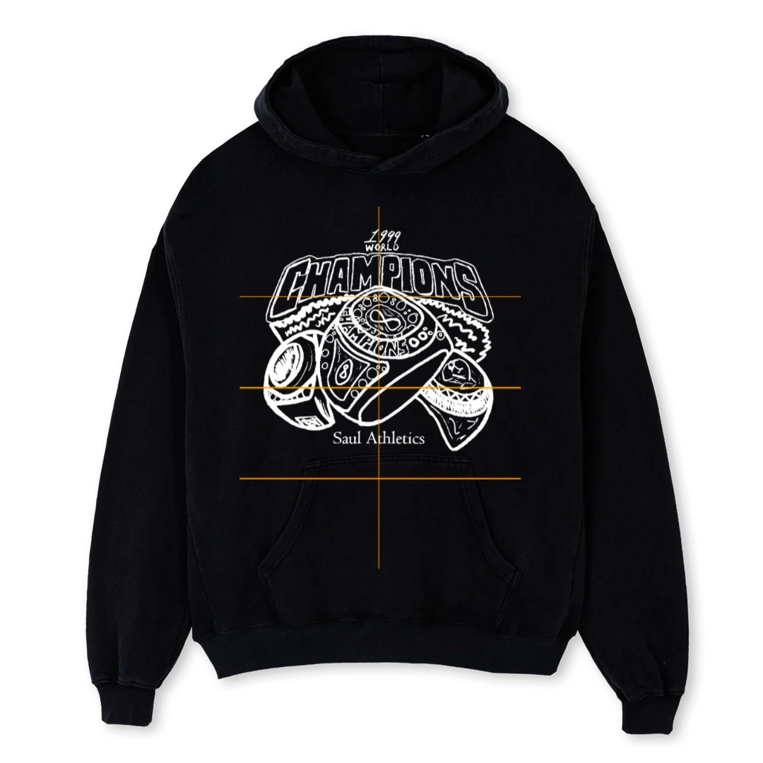 CHAMP BLA Black Oversized Hoodie.