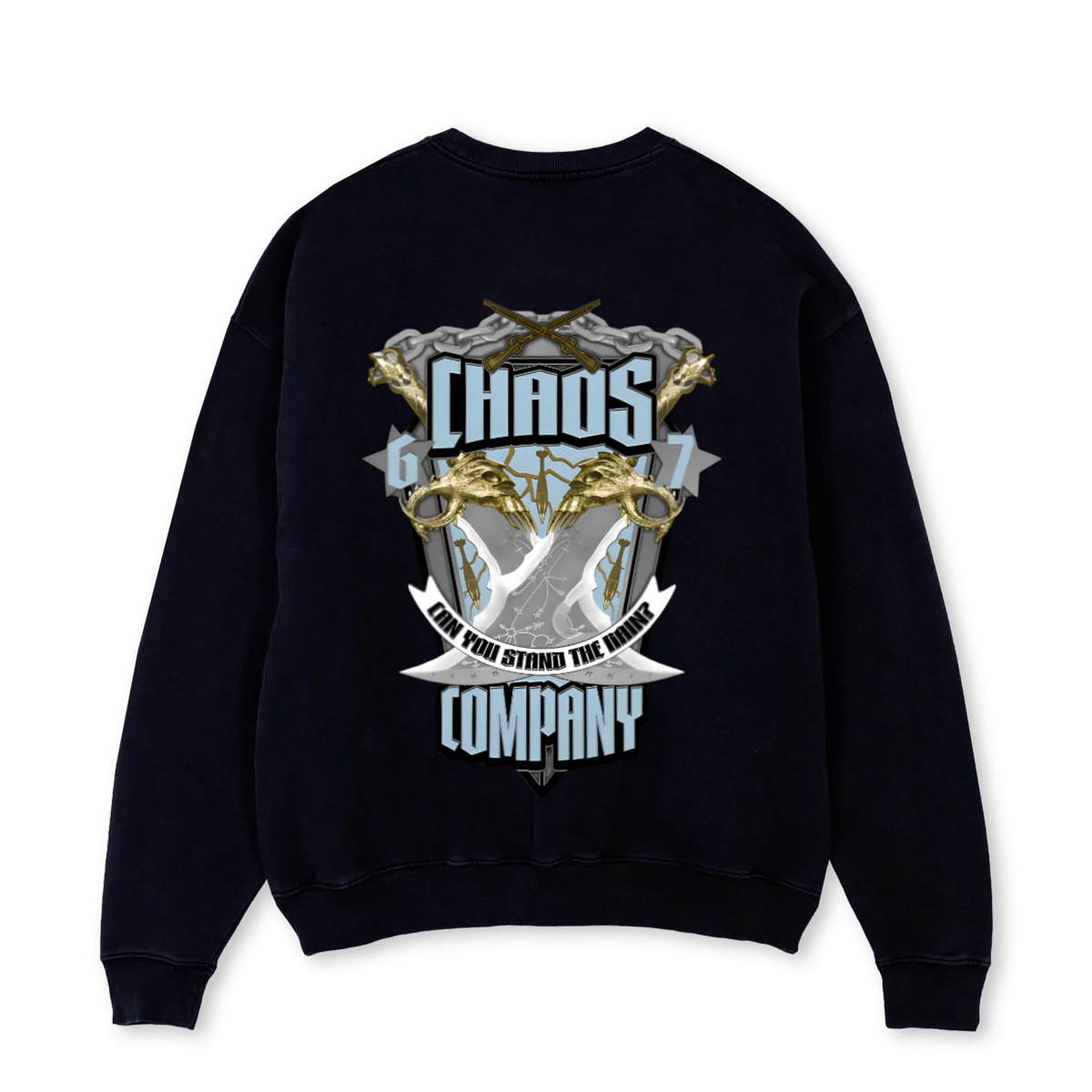 CHAOSCOMP Black Oversized Crewneck Sweater. - Image 2