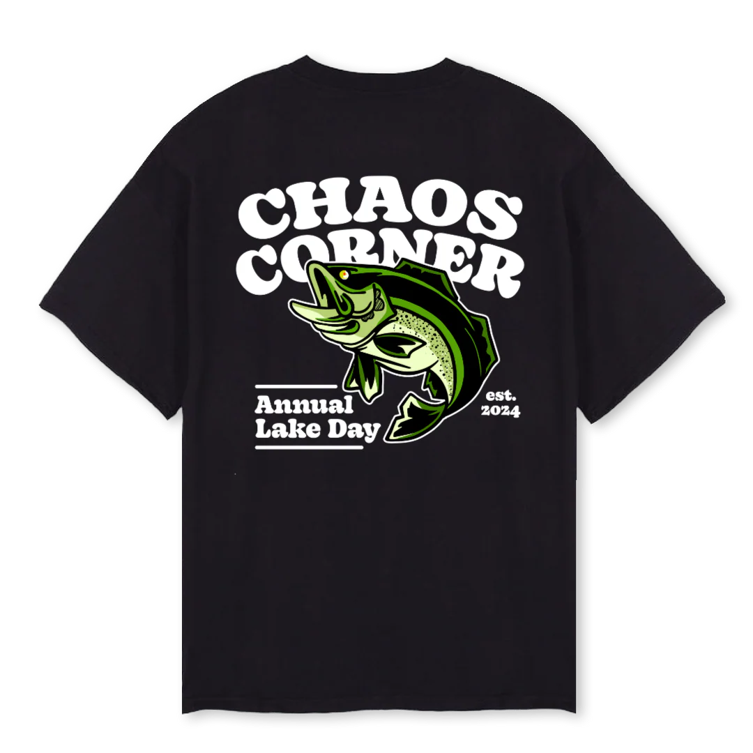 CHAOSCORNER Black Oversized Tee. - Image 2