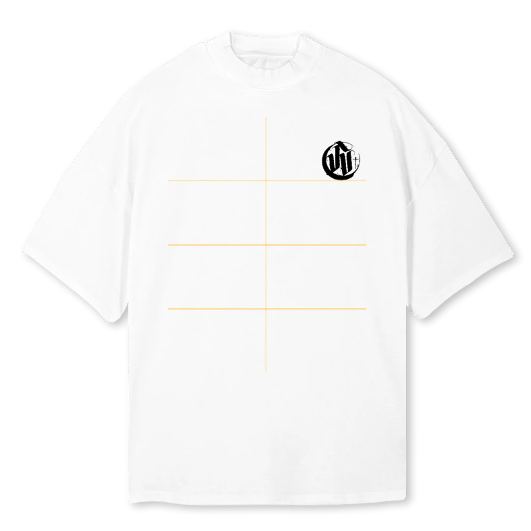 CHATEAUNOIR CASTLE White Oversized Mock Neck Tee.