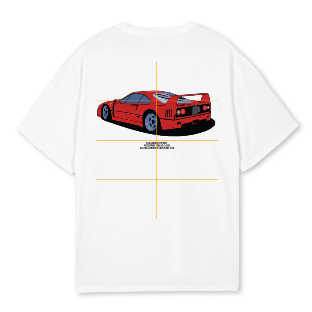 CHICAGOMOTORSPORTS White Oversized Tee. - Image 2