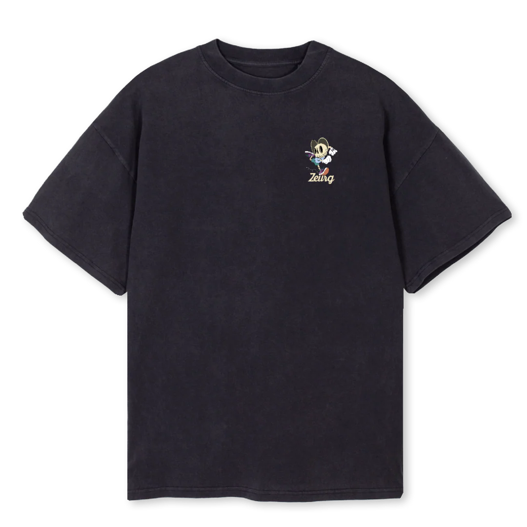 CHILD RACE VERSI_2 Vintage Black Oversized Tee.