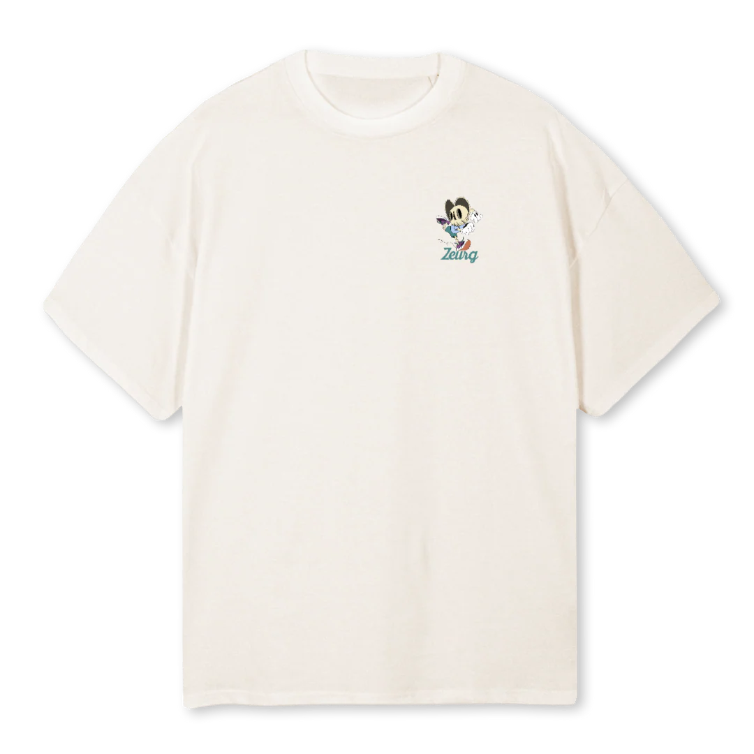 CHILD RACE VERSI_1 Vintage White Oversized Tee.