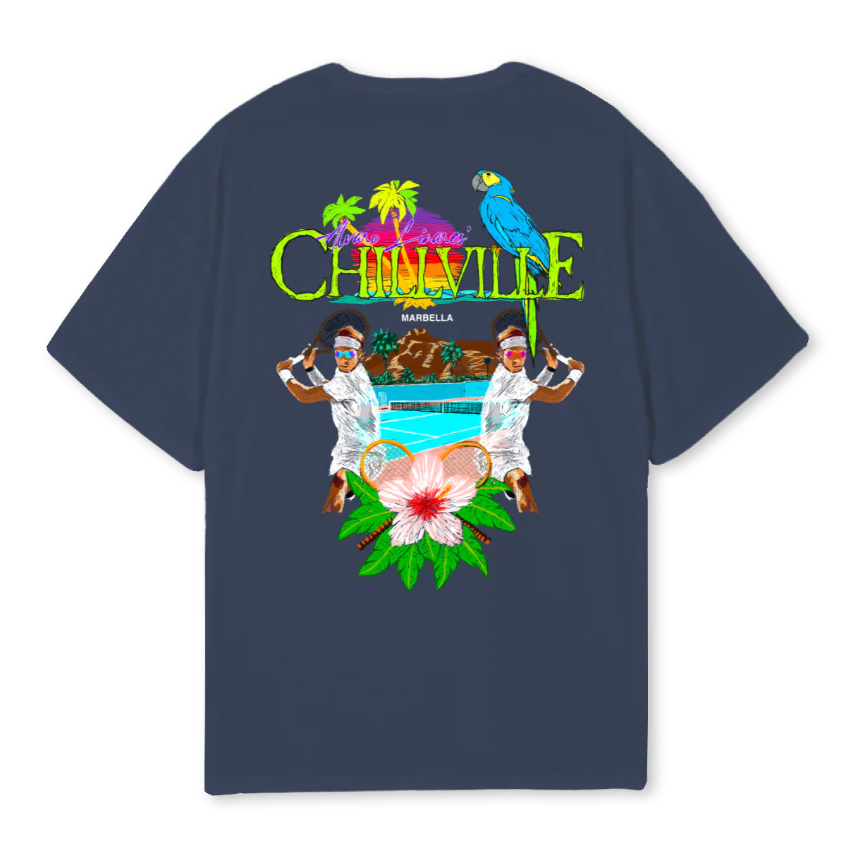 CHILLVILLEOVERSIZEGO Navy Blue Oversized Tee. - Image 2