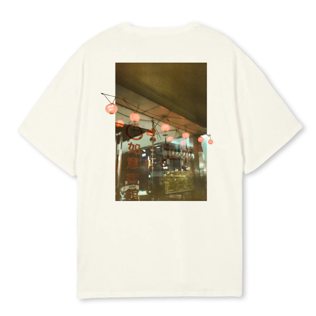 CHINATOWN Cream Oversized Tee. - Image 2