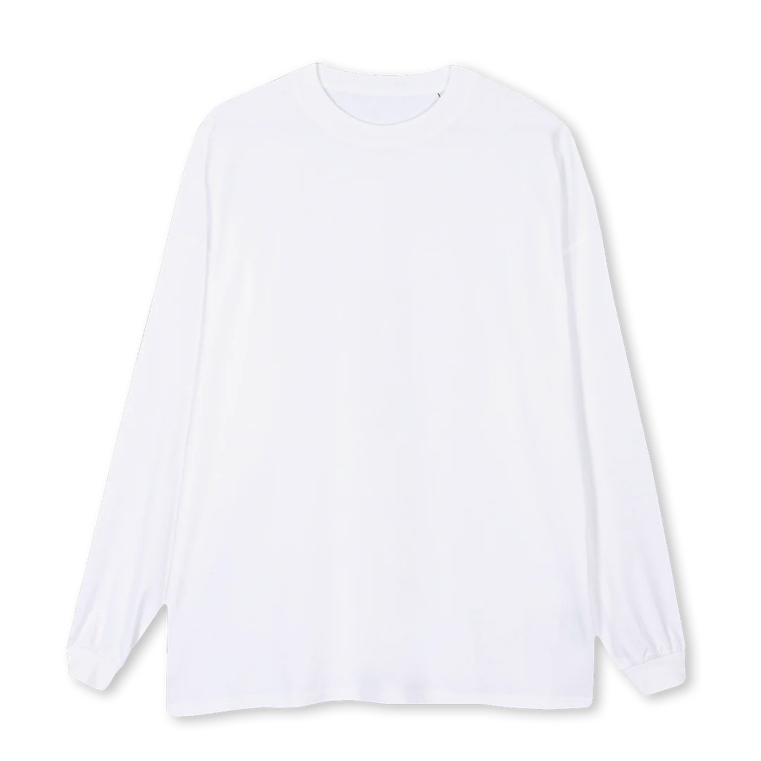 CHINATOWN White Oversized LS Tee.