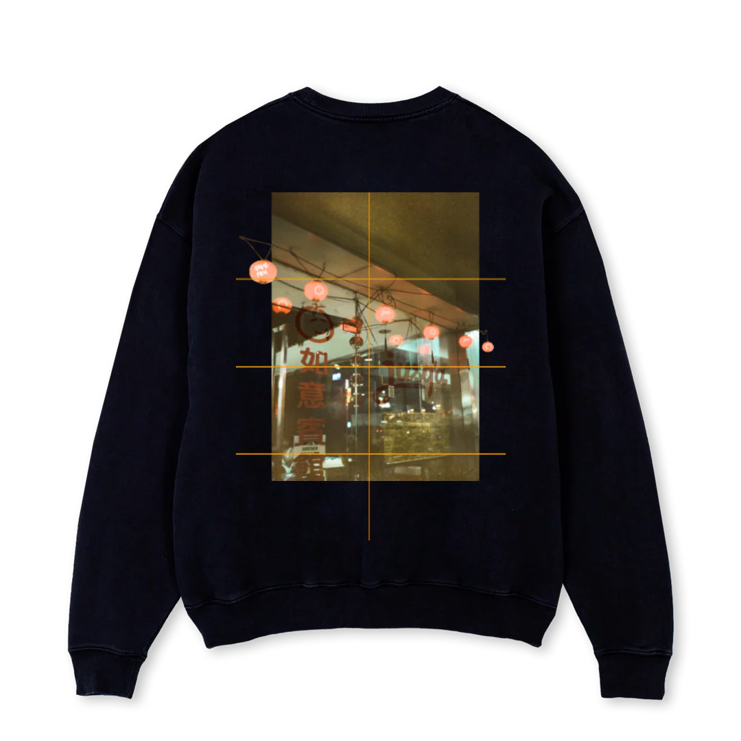 CHINATOWNJ Black Oversized Crewneck Sweater. - Image 2