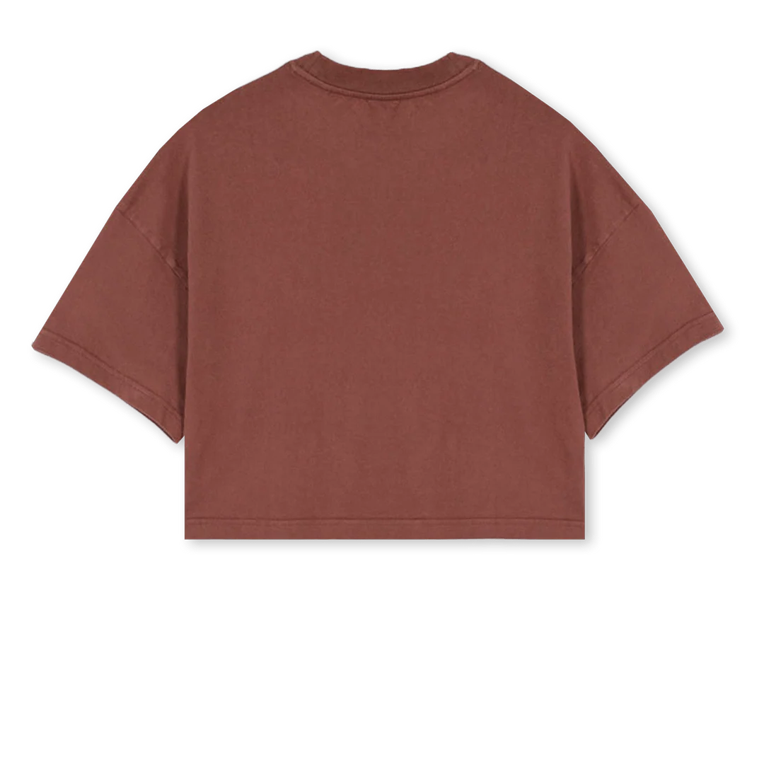 CHOCOCROP Vintage Brown Cropped Oversized Tee. - Image 2