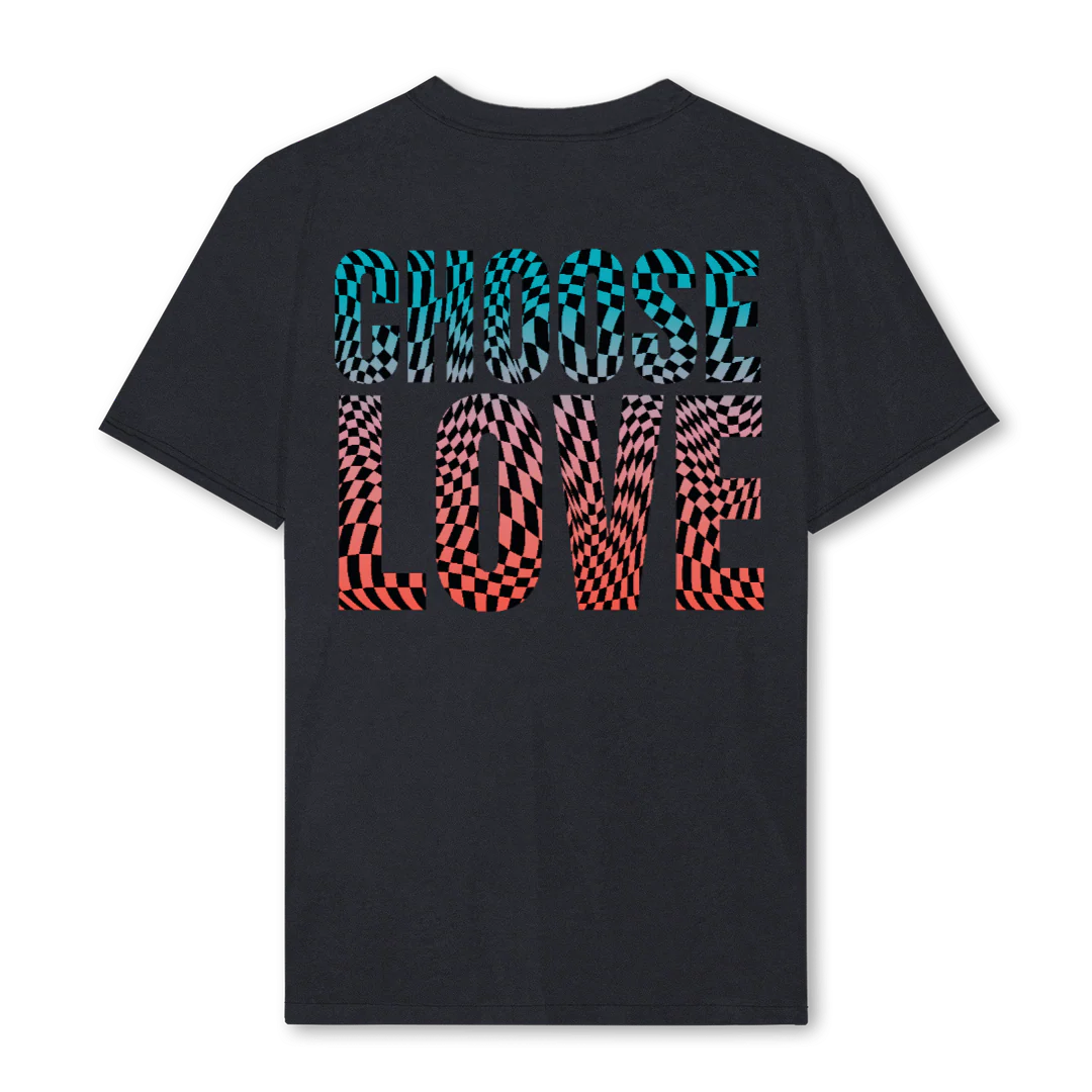 CHOOSELOVETSHIRTBLAC Vintage Black Regular Tee. - Image 2