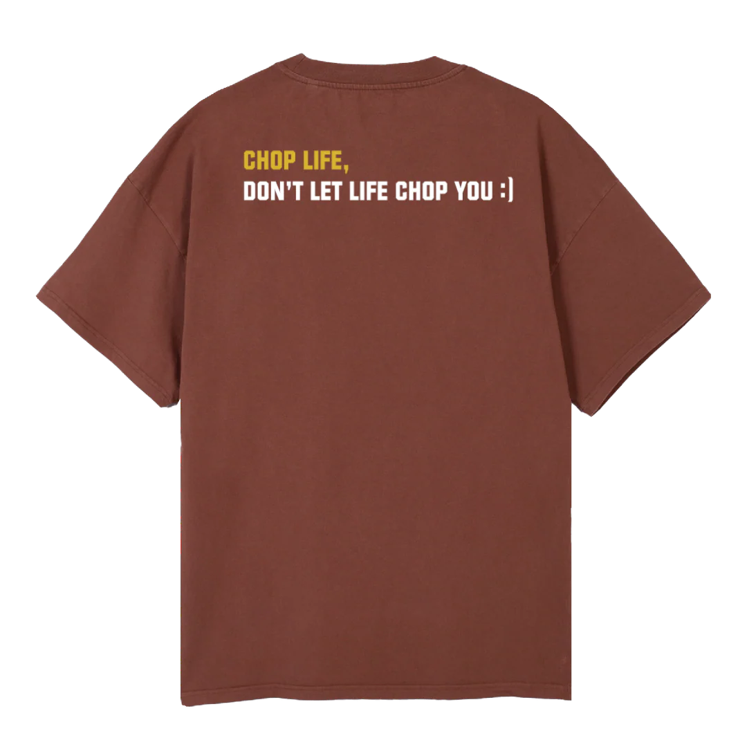 CHOP LIFE Vintage Brown Oversized Tee. - Image 2