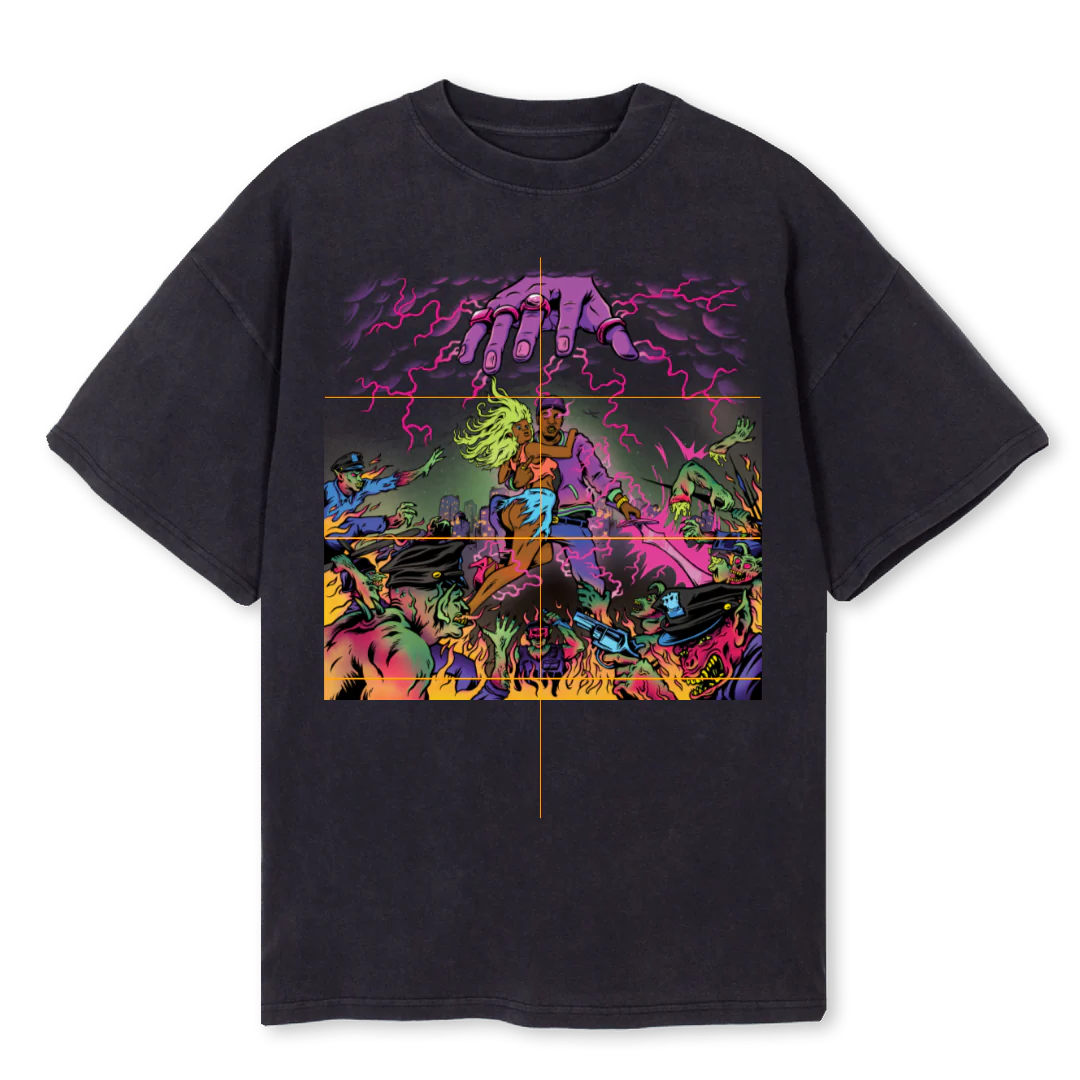 CHOSENTEE Vintage Black Oversized Tee.