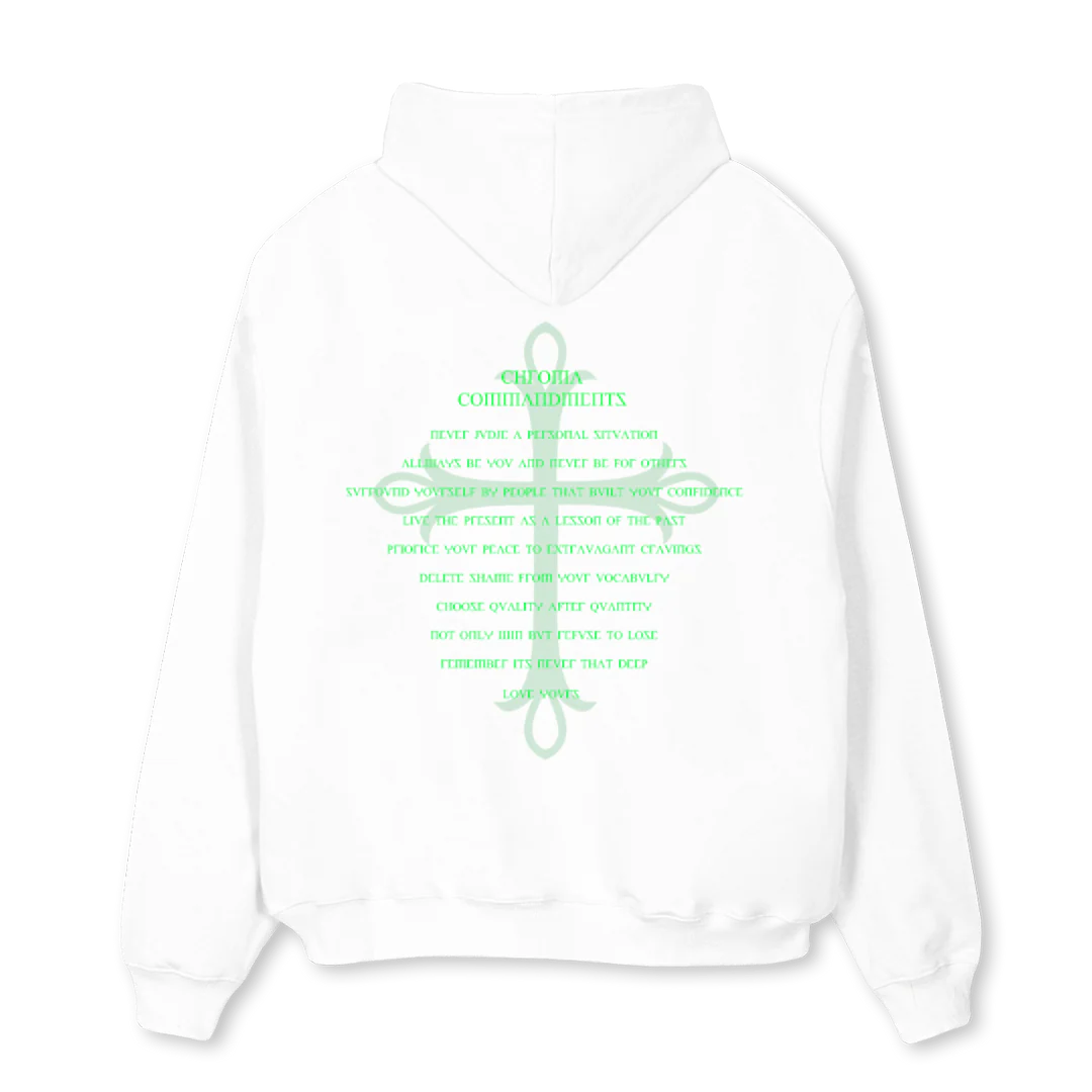 CHROMACOMMSV White Oversized Hoodie.