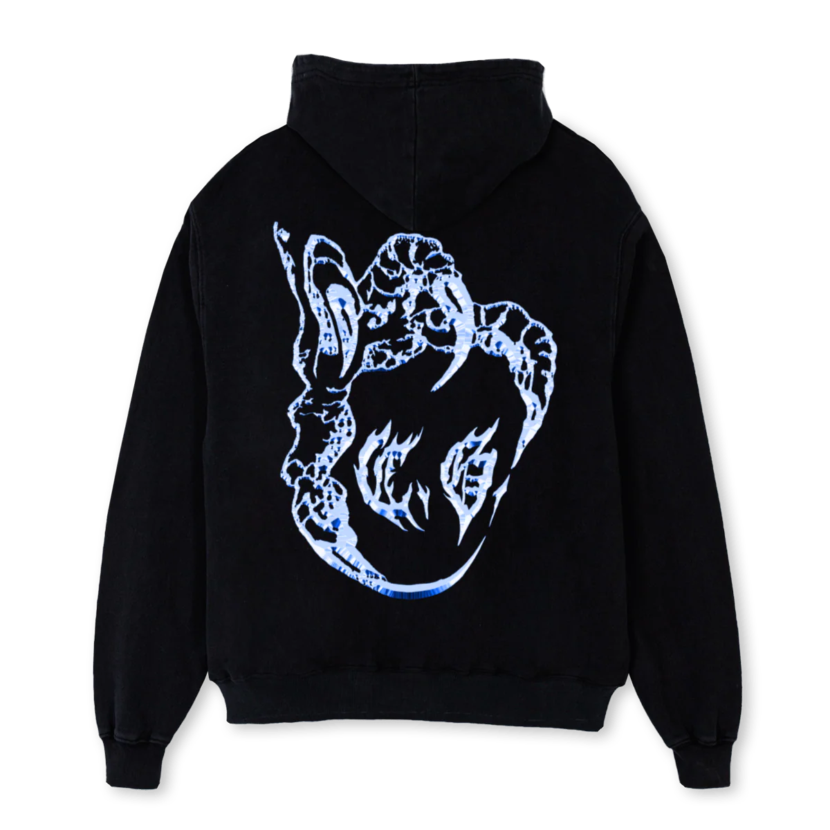 CHROMEC Black Oversized Zipped Hoodie. - Image 2