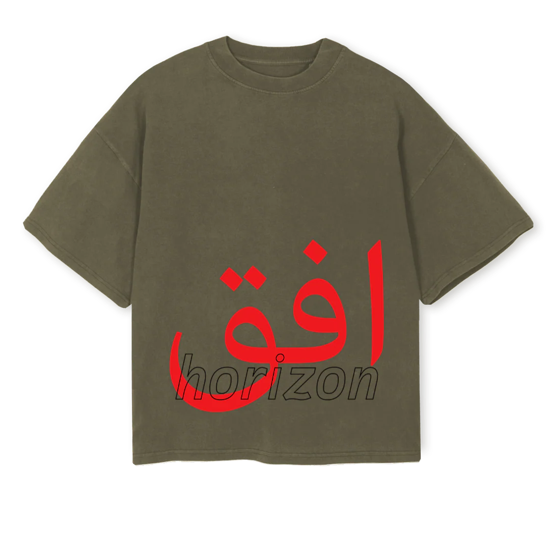 CHUPAN Vintage Olive Oversized Boxy Tee.