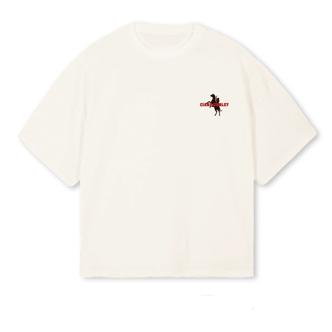 CIARACONLEY  Vintage White Oversized Boxy Tee.