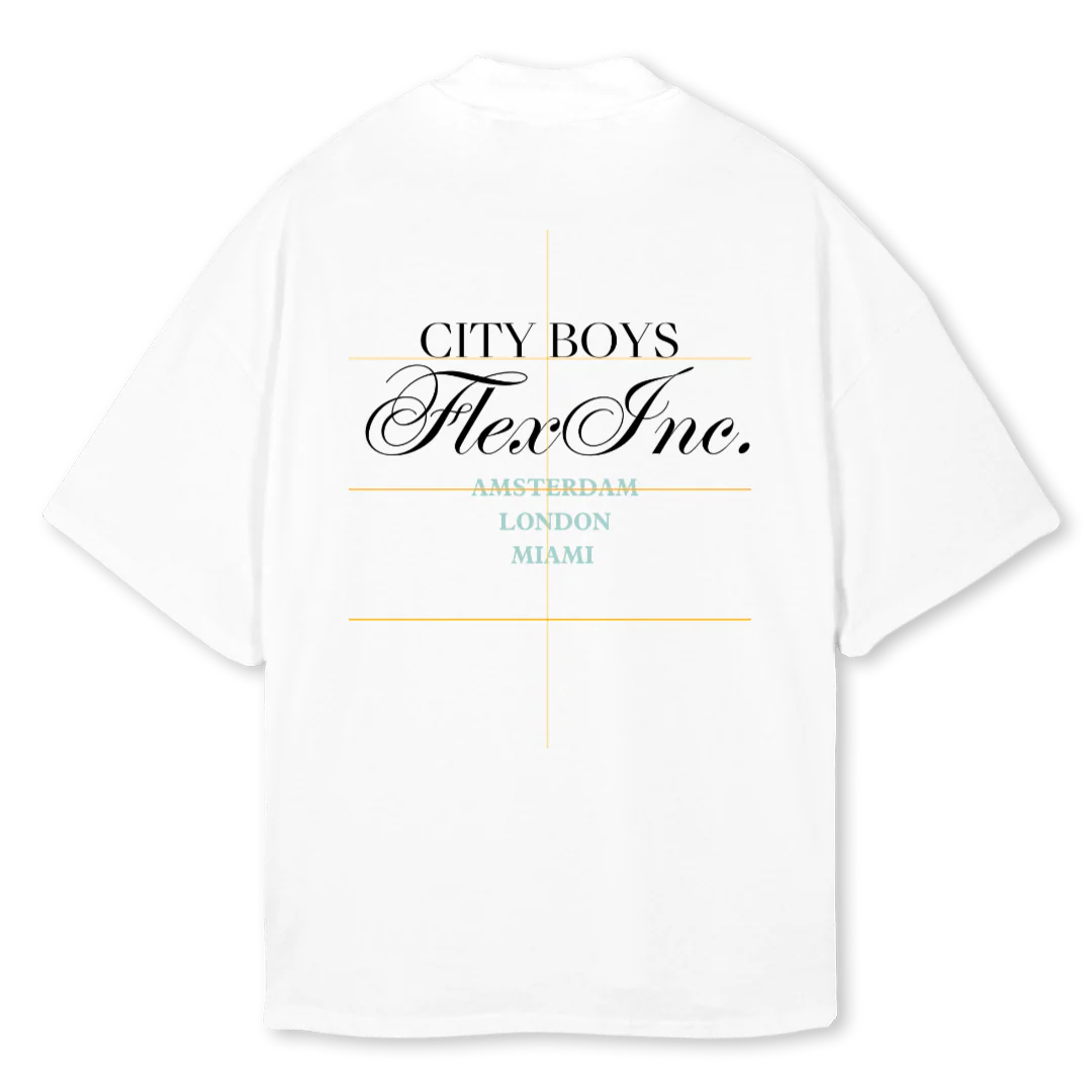 CITYBOYS White Oversized Mock Neck Tee. - Image 2