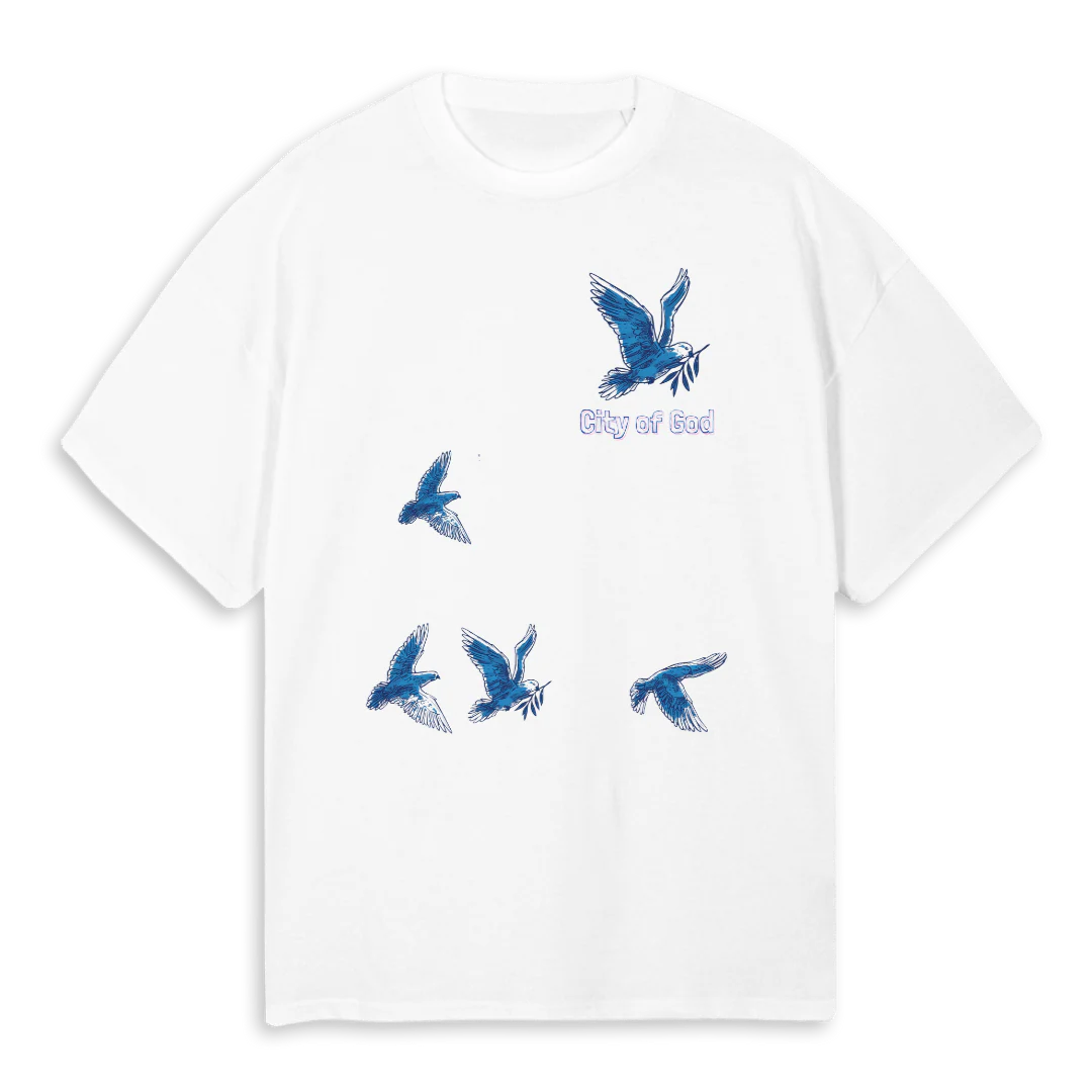 CITYOFGODDOVE White Oversized Tee.