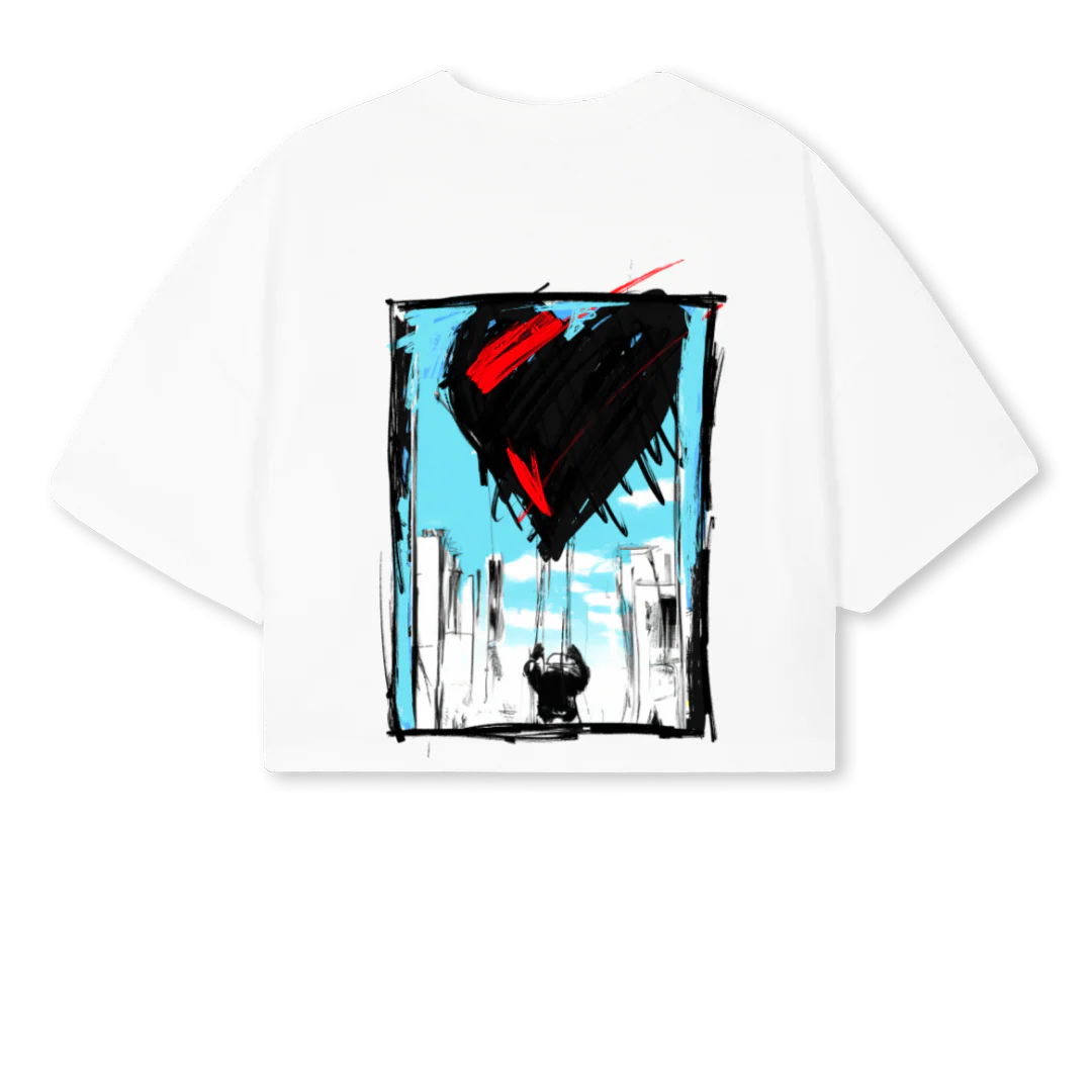 CKA White Cropped Oversized Tee. - Image 2