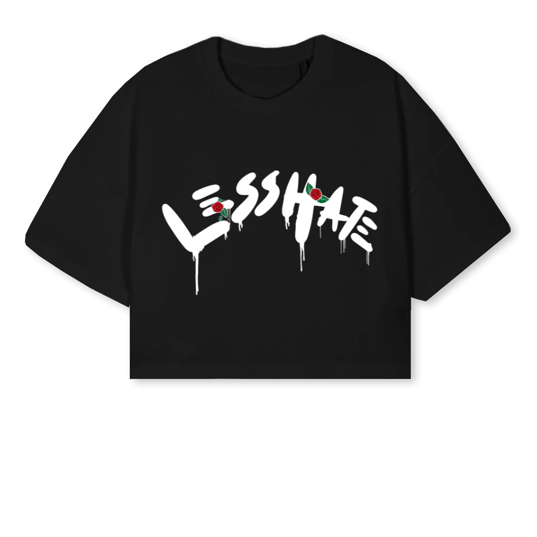 CKB Black Cropped Oversized Tee.
