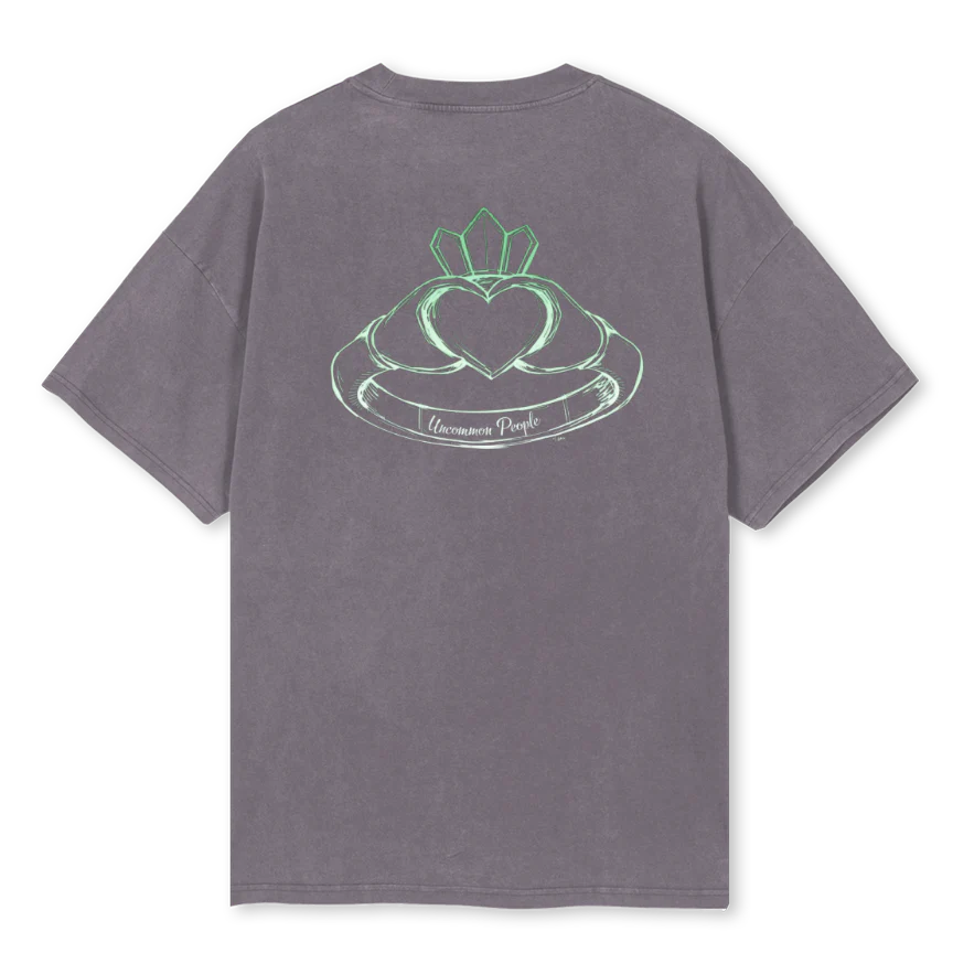 CLADDAGH Pigment Grey Oversized Tee. - Image 2