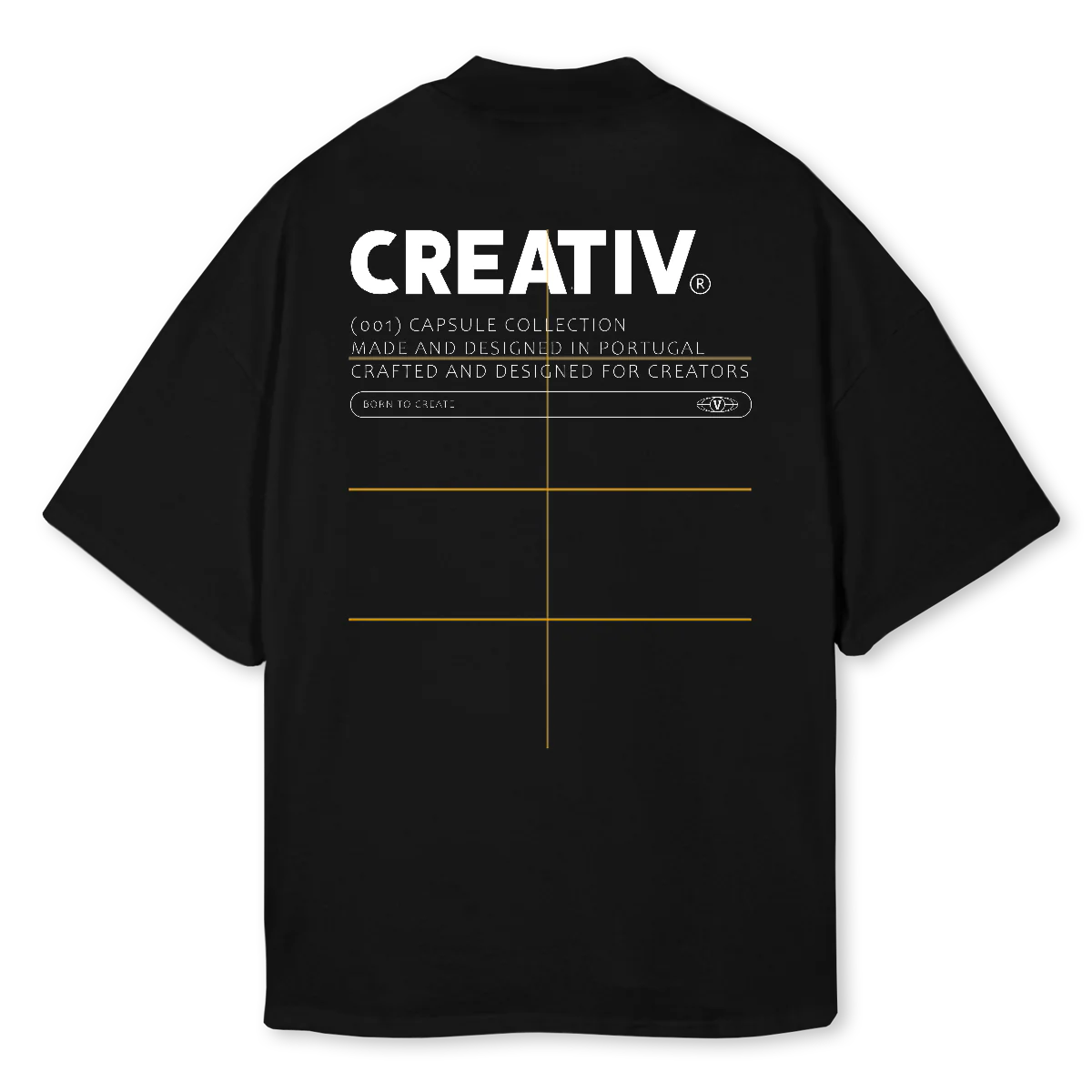 CLASSICBLACK CREATIV Black Oversized Mock Neck Tee. - Image 2