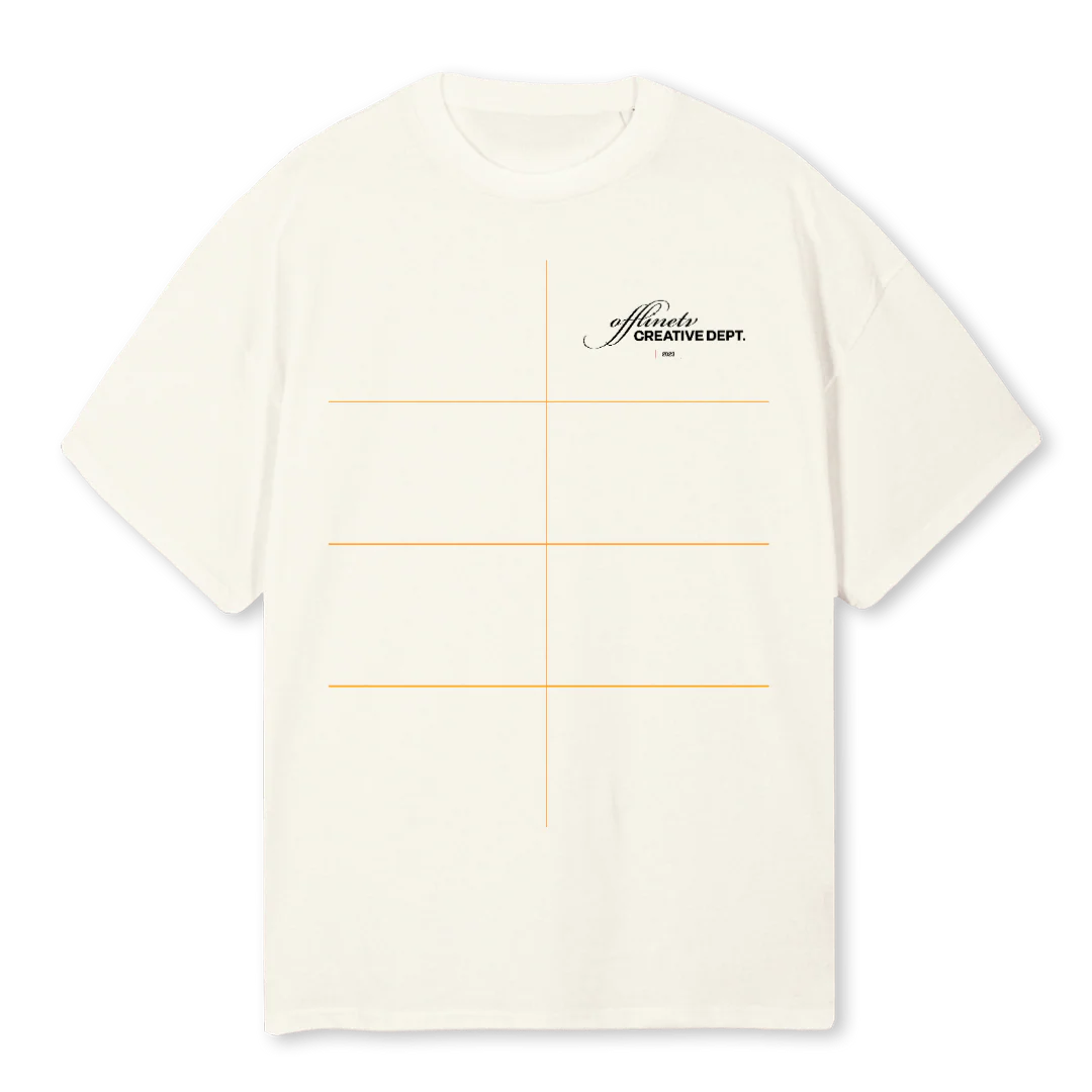 CLEANWHITE1 Cream Oversized Tee.