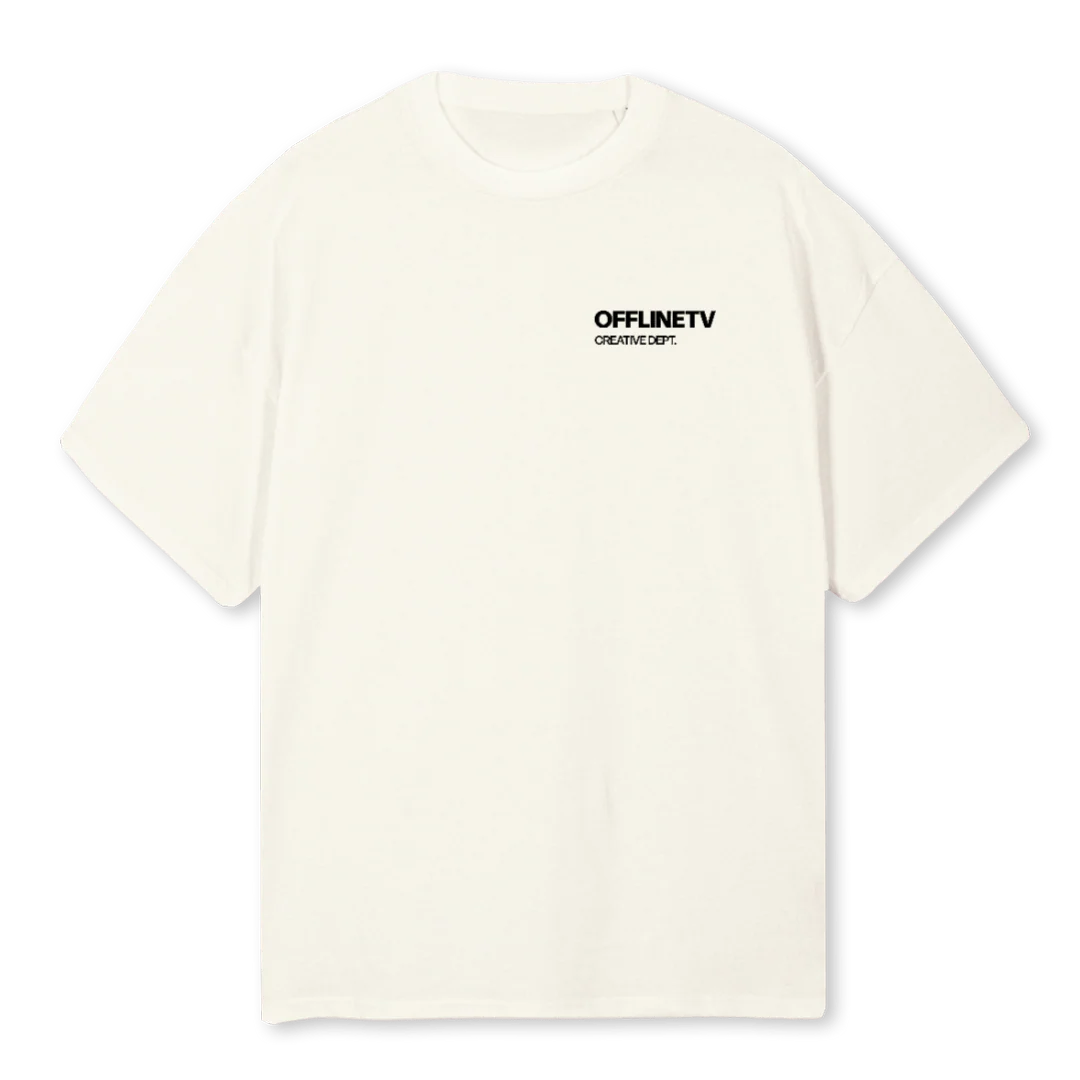 CLEANWHITE2 Cream Oversized Tee.