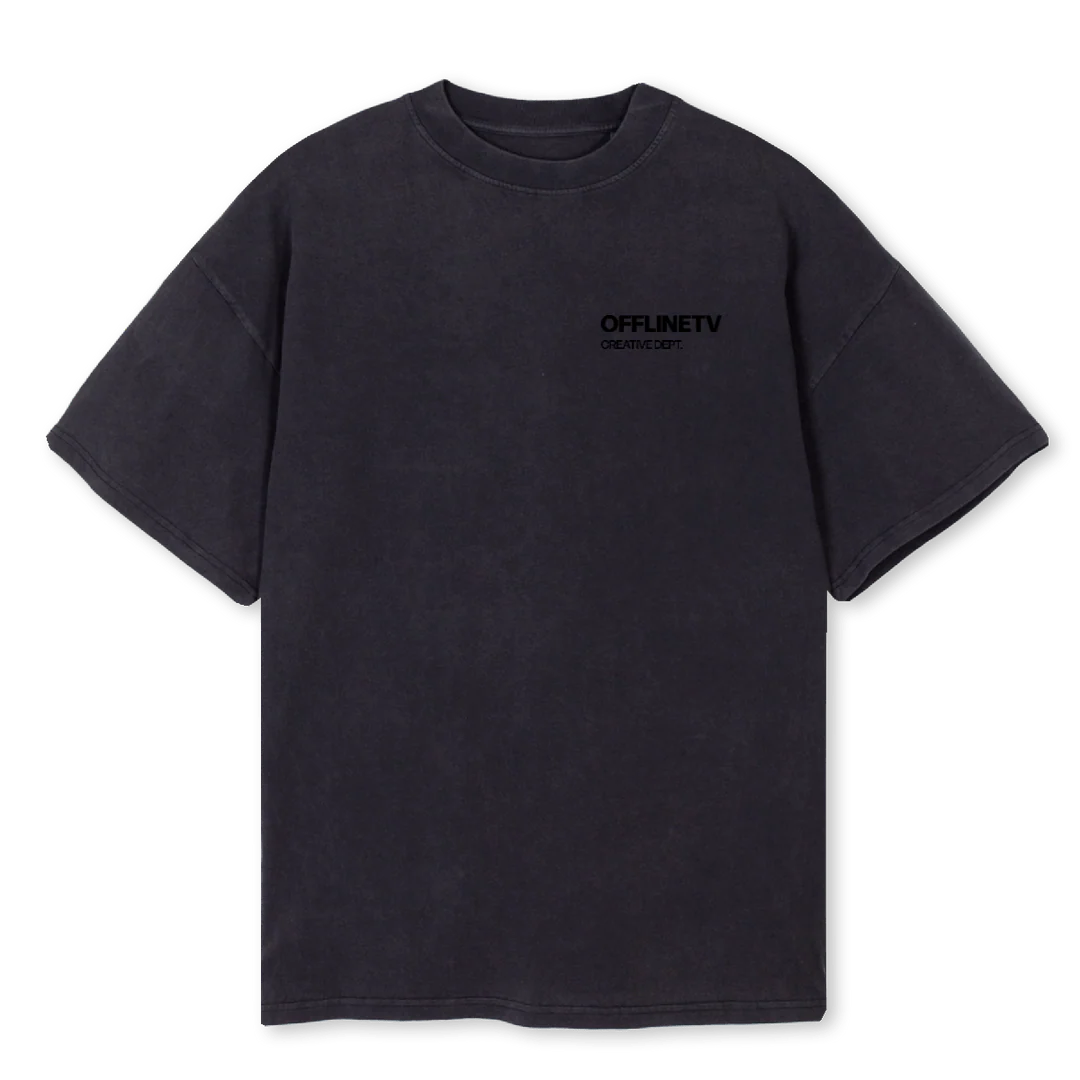CLEANWHITE3 Vintage Black Oversized Tee.