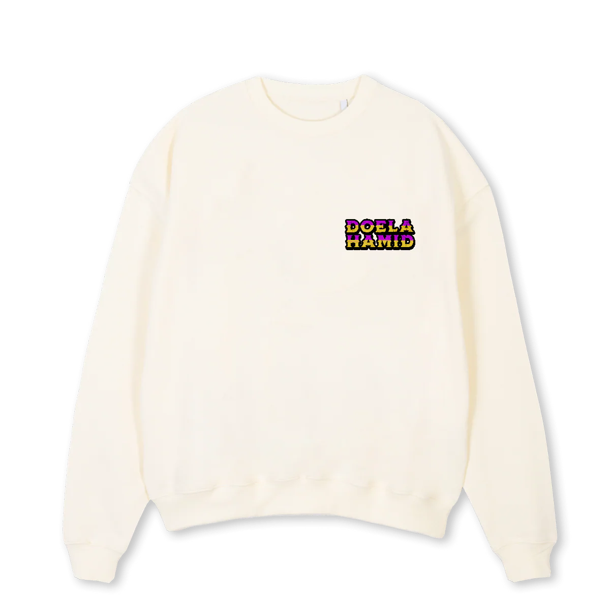 CLEAR YOUR HEAD Cream Oversized Crewneck Sweater.