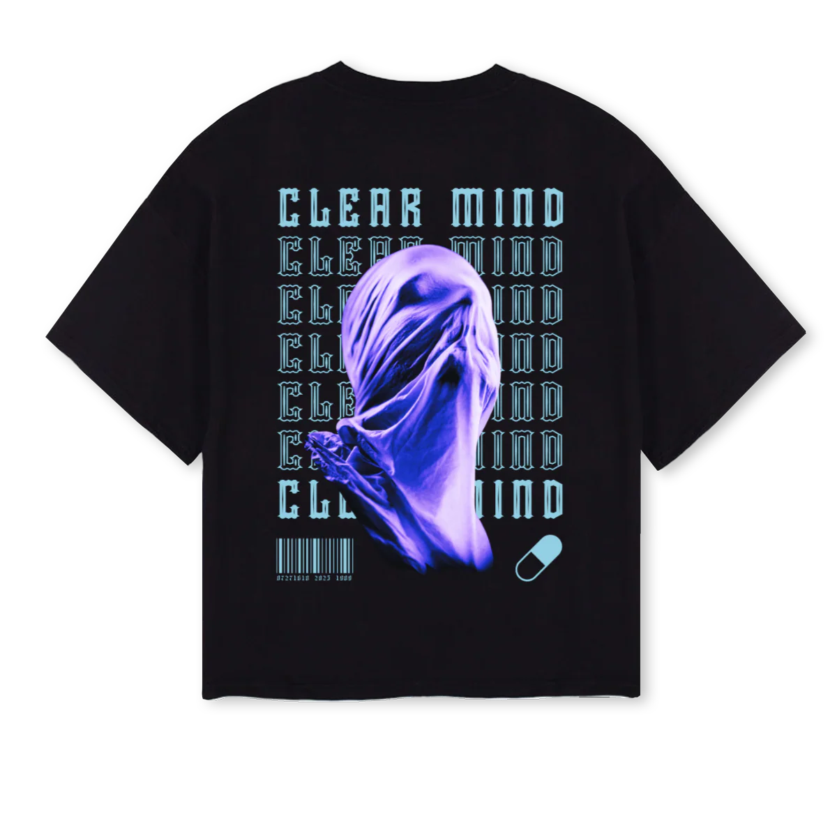 CLEARMIND Black Oversized Boxy Tee. - Image 2