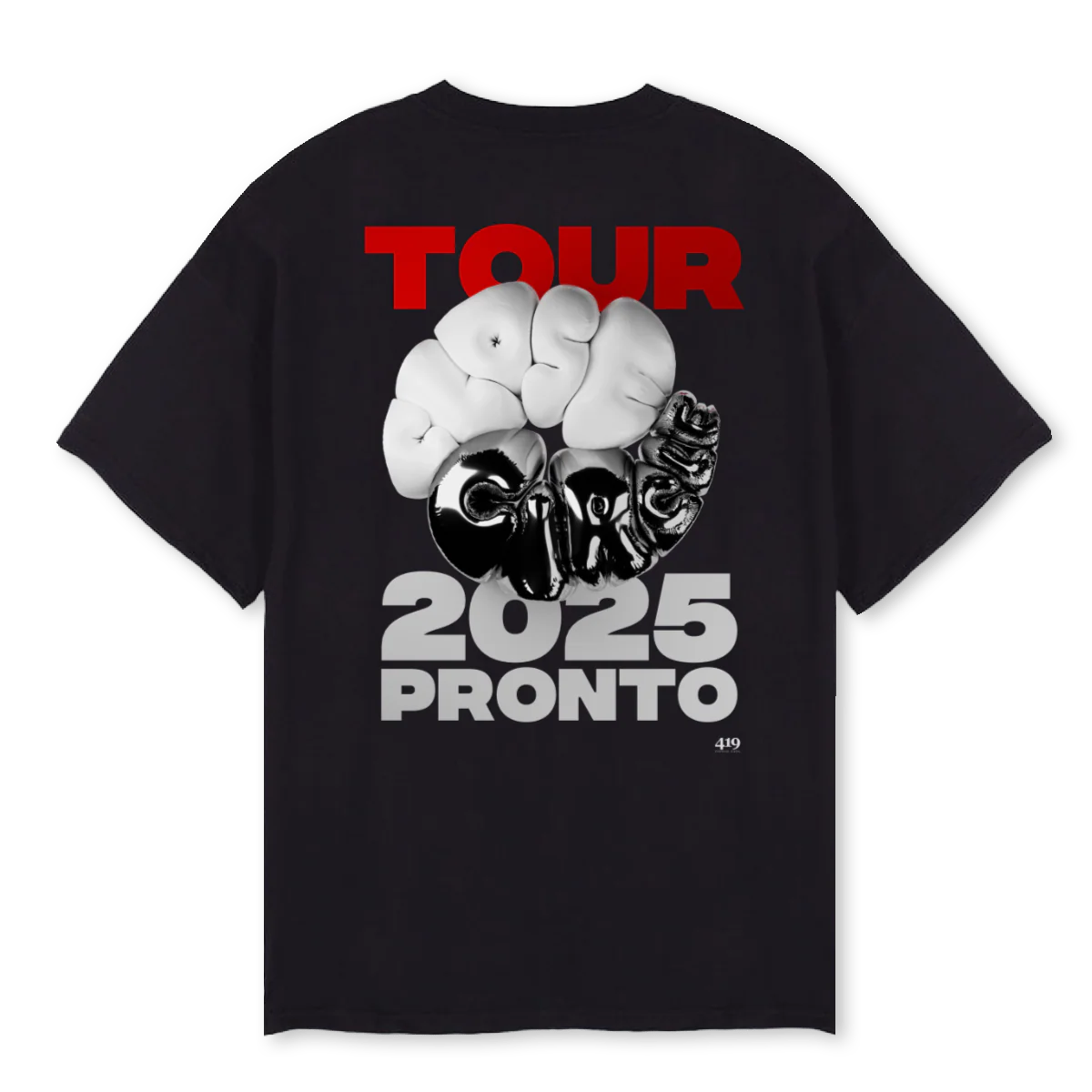 CLOSECIRCLE Black Oversized Tee. - Image 2