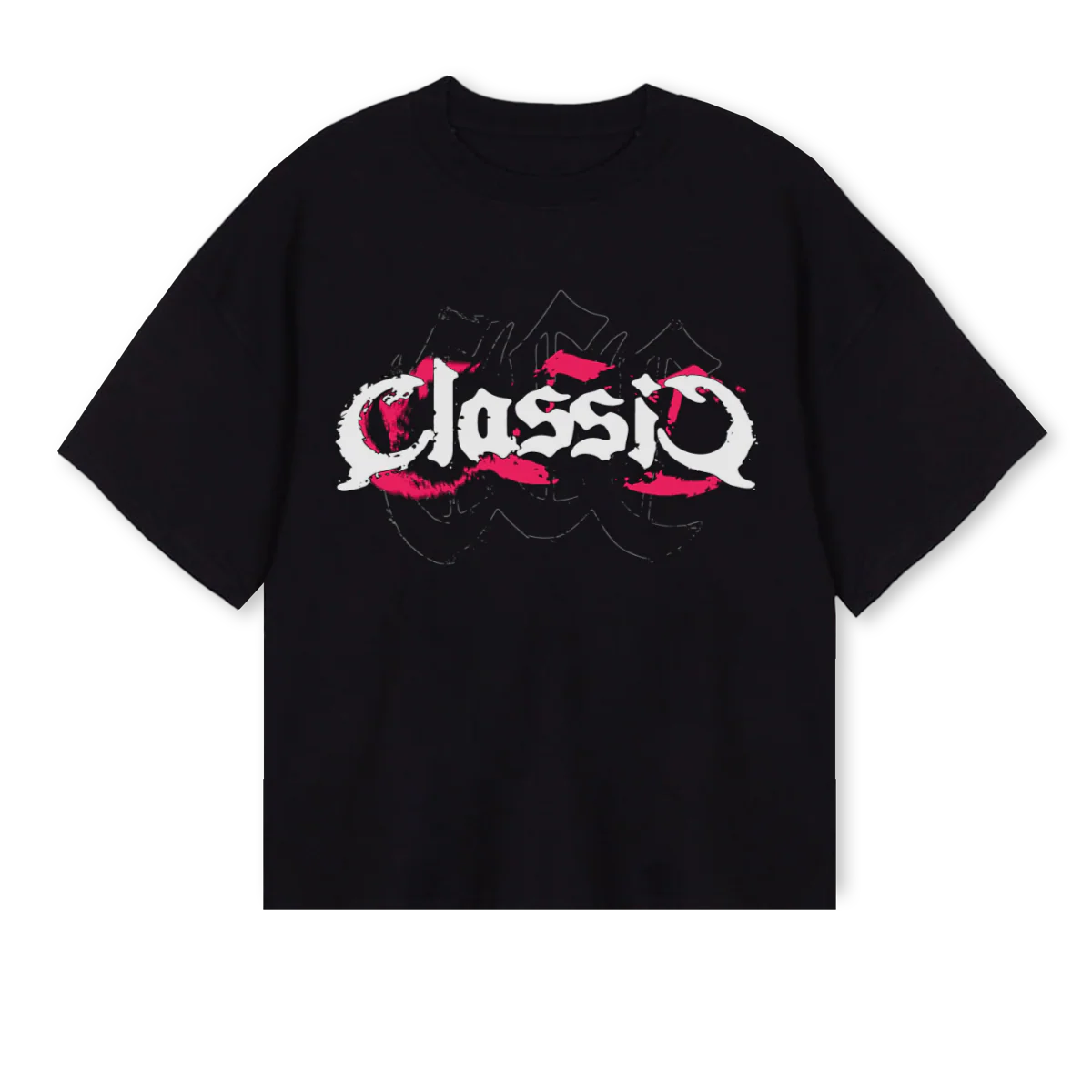 CLSCGRFTBLK Black Oversized Boxy Tee.