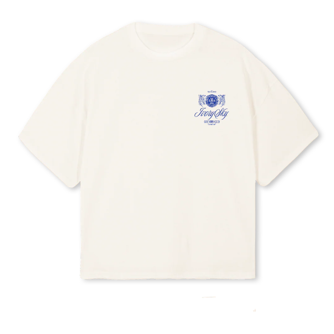 CLUBBLUE Vintage White Oversized Boxy Tee.