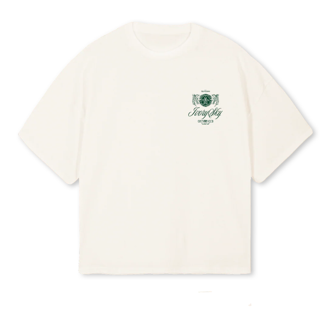 CLUBGREEN Vintage White Oversized Boxy Tee.