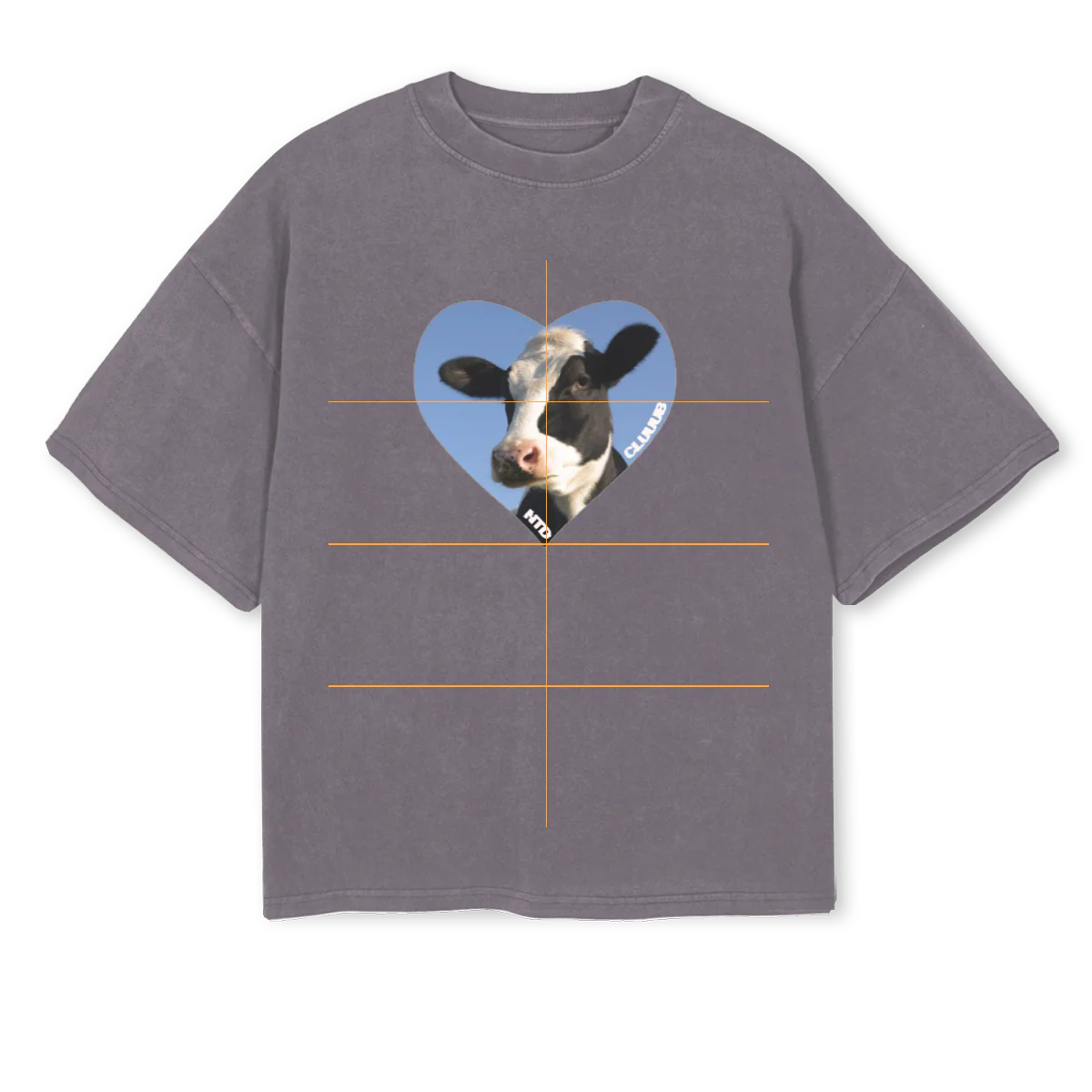CLUUUB Pigment Grey Oversized Boxy Tee.