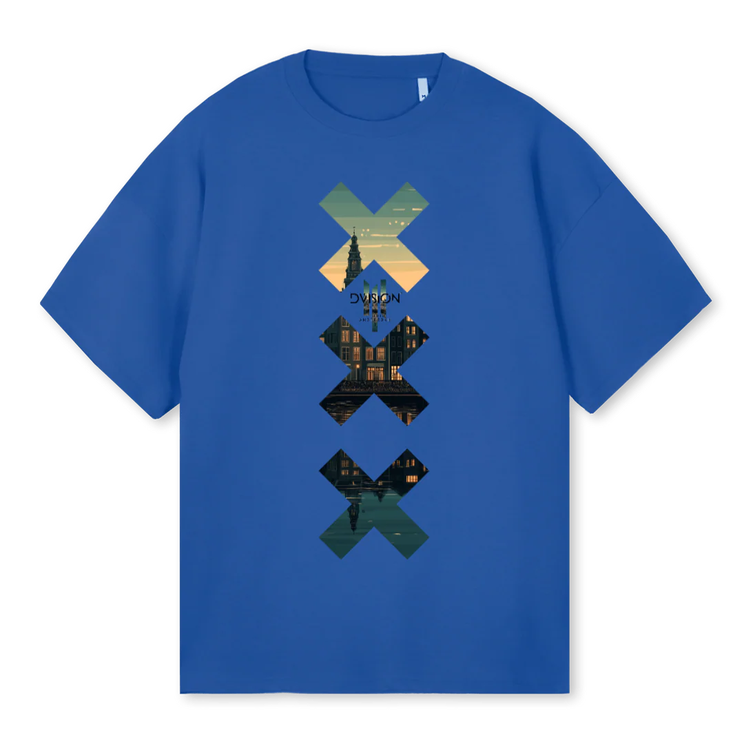 AMSTERDAM_CB Cobalt Blue Oversized Tee.