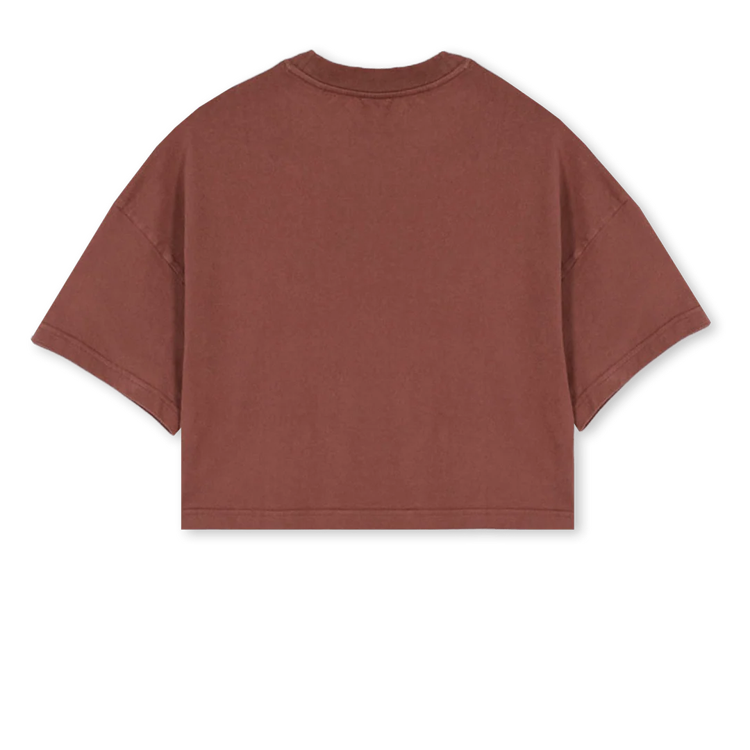 CNFDNCTEE Vintage Brown Cropped Oversized Tee. - Image 2