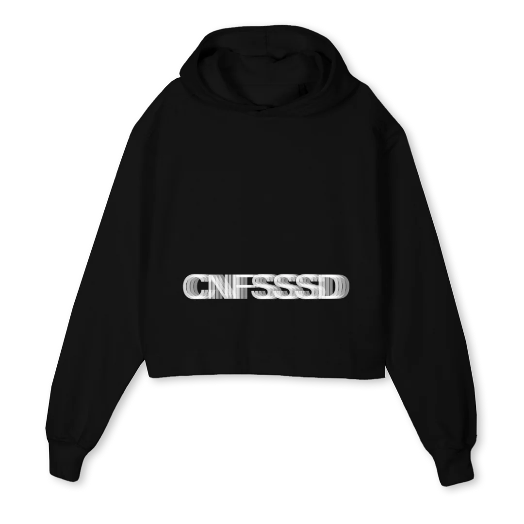 CNFSSSDTWO Black Cropped Hoodie.
