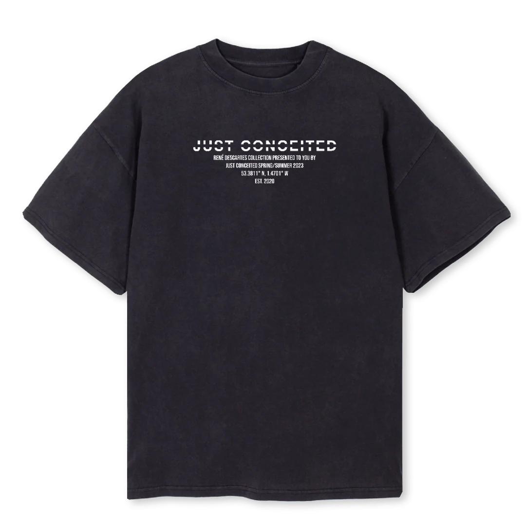CNQR URWRLD JSTCNCTD Vintage Black Oversized Tee.