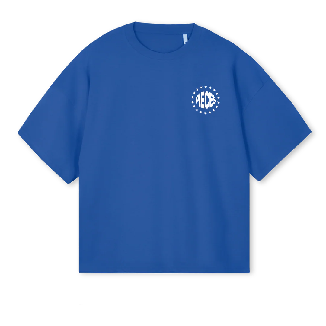 COBALTPIECES Cobalt Blue Oversized Boxy Tee.