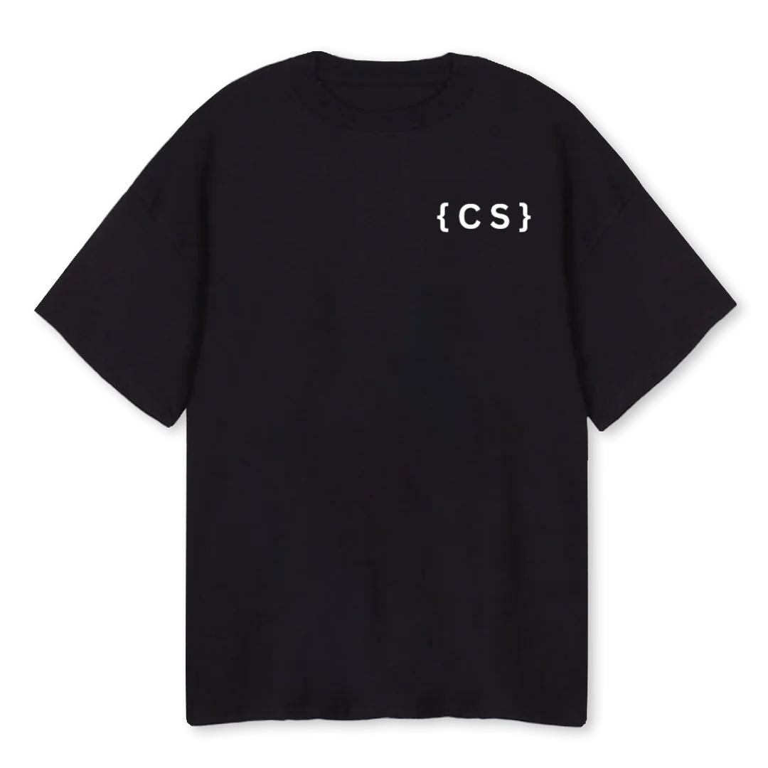 CODING NEGRO Black Oversized Tee.