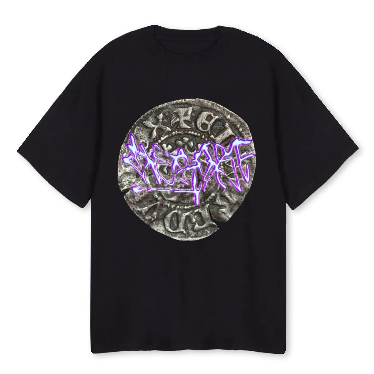 COINLOGO  Black Oversized Tee.