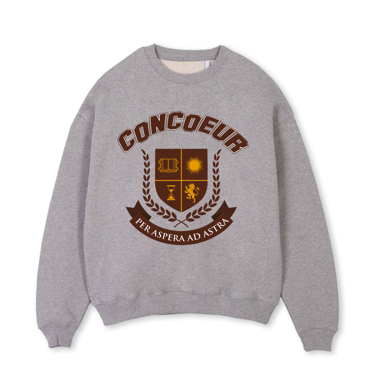 COLLEGE SWEAT Grey Marl Oversized Crewneck Sweater.