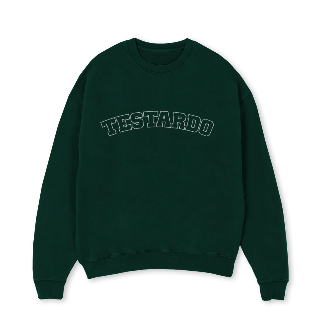 COLLGREENWHITE Wild Green Oversized Crewneck Sweater.