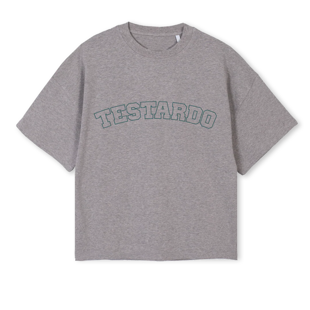 COLLGREYGREEN Grey Marl Oversized Boxy Tee.