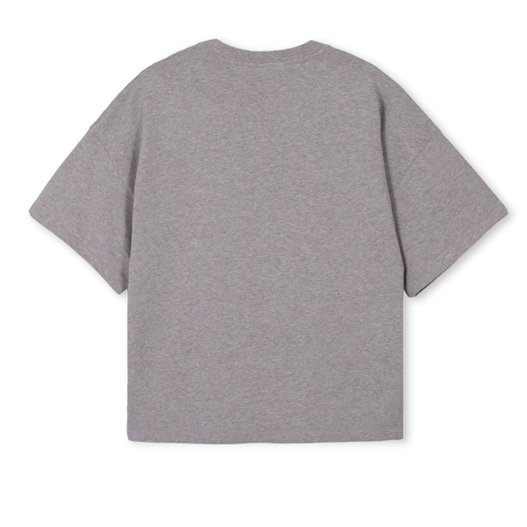 COLLGREYGREEN Grey Marl Oversized Boxy Tee. - Image 2