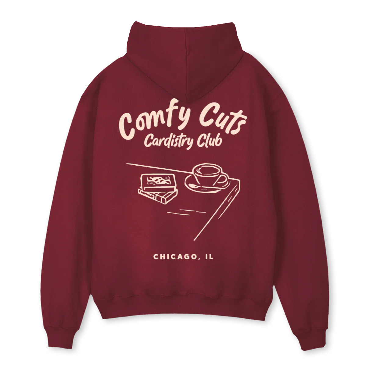 COMFY CUTS Burgundy Oversized Hoodie. - Image 2